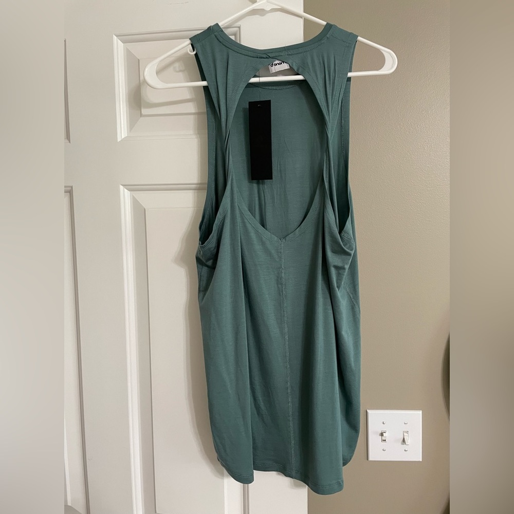 Mono b Dark Teal/Sage Tank, Size M, NWT